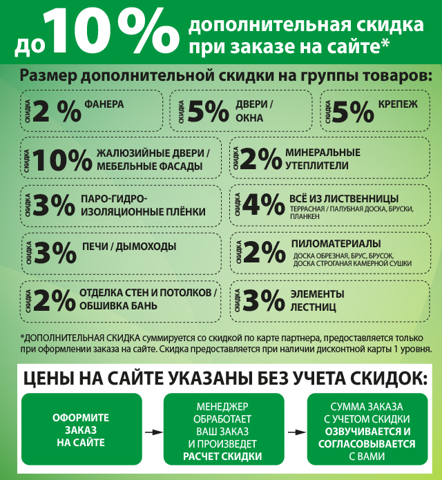 Скидка 10% при заказе на сайте