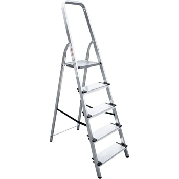 картинка Стремянка алюминиевая широкие ступени Новая Высота 5 ступеней 1117105 от магазина Пиломатериал Воткинск
