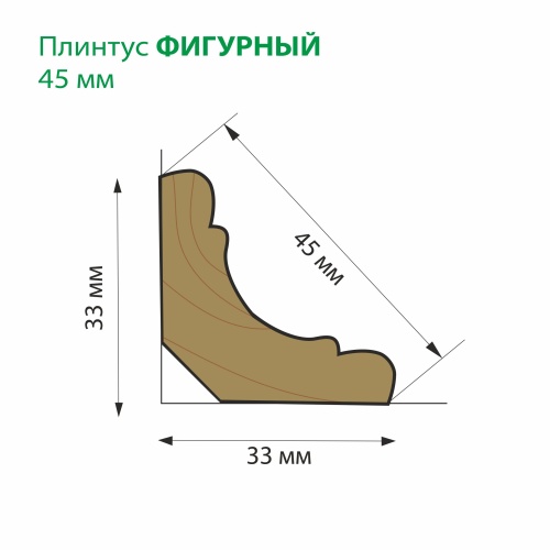 картинка Плинтус термолипа фигурный 45*2000мм от магазина Пиломатериал Воткинск