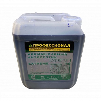 картинка Антисептик невымываемый ПРОФЕССИОНАЛ EXTREME для агрессивной среды, концентрат 1:9 зеленый 5л от магазина Пиломатериал Воткинск