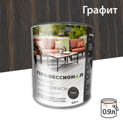 картинка Масло для Террас ПРОФЕССИОНАЛ Графит (НК-82) 0,9л от магазина Пиломатериал Воткинск