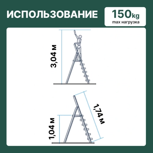 картинка Стремянка алюминиевая Новая Высота 5 ступеней 1111105 от магазина Пиломатериал Воткинск
