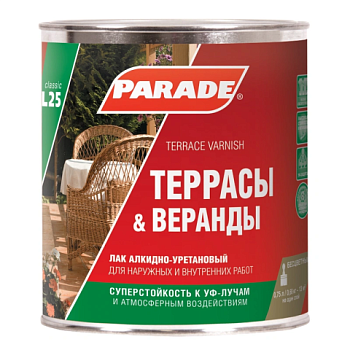 картинка Лак Террасы & Веранды глянцевый Parade 0.75л алкид-уретан. от магазина Пиломатериал Воткинск