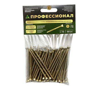 картинка Cаморезы для скрытого крепежа 4*70мм ПРОФЕССИОНАЛ Torx15 (100шт/уп) от магазина Пиломатериал Воткинск