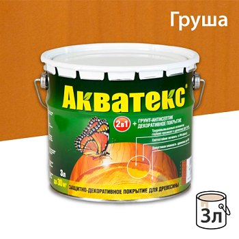 картинка Защитно-декоративный состав Акватекс Груша 3л от магазина Пиломатериал Воткинск