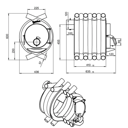 картинка Печь отопительная Везувий АОГТ 00 от магазина Пиломатериал Воткинск