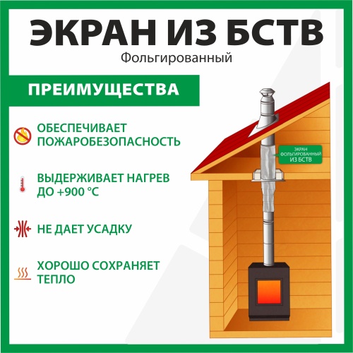 картинка Экран фольгированный из БСТВ 40*470*1700мм от магазина Пиломатериал Воткинск