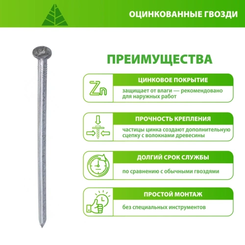 картинка Гвозди оцинкованные 2.5*50мм от магазина Пиломатериал Воткинск