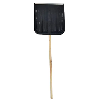 картинка Лопата ПЕРФОРИРОВАННАЯ д/снега с деревянным черенком и планкой 470*470мм от магазина Пиломатериал Воткинск