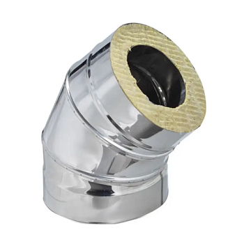 картинка Отвод сэндвич 45° D115/200 нерж.сталь 430-0.5мм/оцинковка-0.5мм от магазина Пиломатериал Воткинск