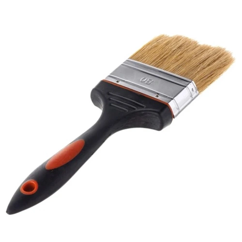 картинка Кисть ПРЕМИУМ 80мм плоская белая натуральная щетина от магазина Пиломатериал Воткинск