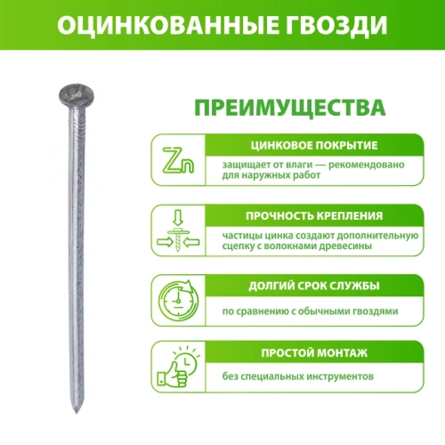 картинка Гвозди оцинкованные 2.5*60мм от магазина Пиломатериал Воткинск