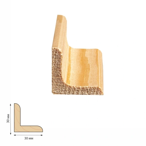 картинка Угол внутренний сосна 30*30*2500мм сорт Экстра сращенный от магазина Пиломатериал Воткинск
