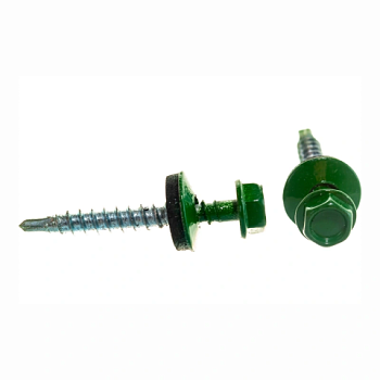 картинка Саморезы кровельные 4,8*35мм RAL 6002 (зеленая листва) металл/дерево от магазина Пиломатериал Воткинск