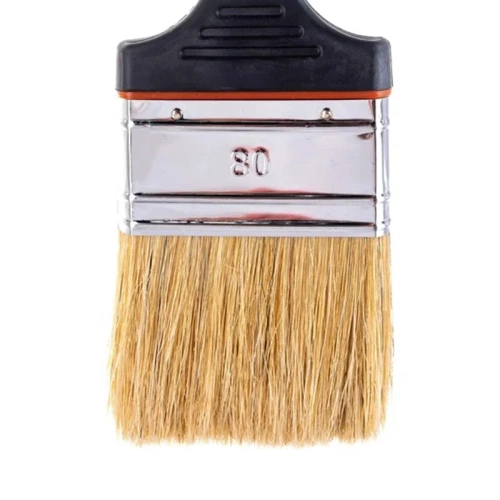 картинка Кисть ПРЕМИУМ 80мм плоская белая натуральная щетина от магазина Пиломатериал Воткинск