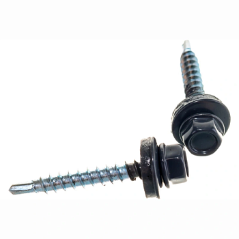 картинка Саморезы кровельные 4,8*35мм RAL 7024 (графит) металл/дерево от магазина Пиломатериал Воткинск