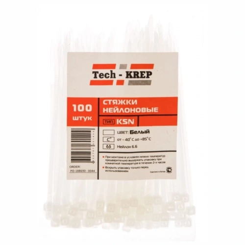 картинка Хомут-стяжка белая KSN-W 4*200мм от магазина Пиломатериал Воткинск