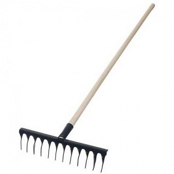 картинка Грабли стальные 12-зубчатые с деревянным черенком от магазина Пиломатериал Воткинск