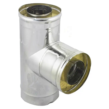 картинка Тройник сэндвич 87° D115/200 нерж.сталь 430-0.5мм/оцинковка-0.5мм от магазина Пиломатериал Воткинск