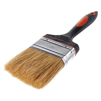 картинка Кисть ПРЕМИУМ 80мм плоская белая натуральная щетина от магазина Пиломатериал Воткинск