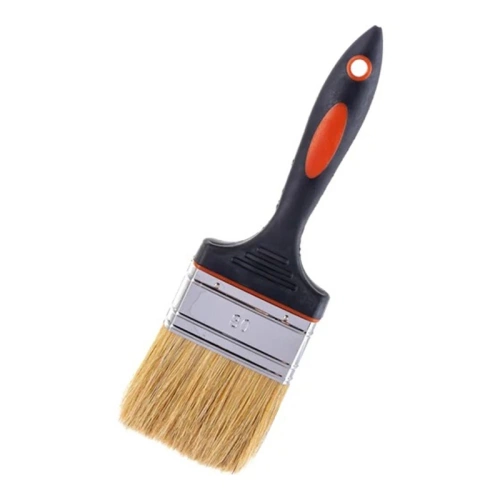 картинка Кисть ПРЕМИУМ 80мм плоская белая натуральная щетина от магазина Пиломатериал Воткинск