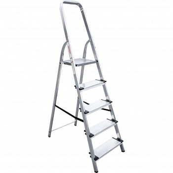 картинка Стремянка алюминиевая широкие ступени Новая Высота 5 ступеней 1117105 от магазина Пиломатериал Воткинск