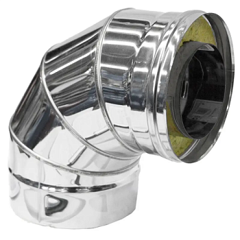 картинка Отвод сэндвич 87° D115/200 нерж.сталь 430-0.5мм/оцинковка-0.5мм от магазина Пиломатериал Воткинск