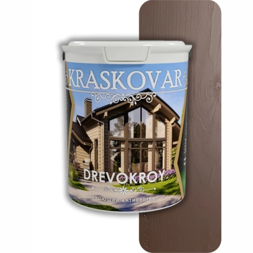 картинка Красковар Антисептик кроющий 0,9л (RAL 8017 шоколад) от магазина Пиломатериал Воткинск