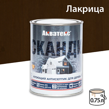 картинка Кроющий антисептик Акватекс Сканди Лакрица 0.75л от магазина Пиломатериал Воткинск